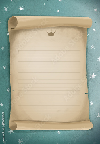 Carta a los reyes magos o santa claus con fondo rojo