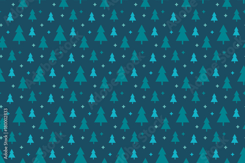 Endless Christmas Pattern with Christmas Trees