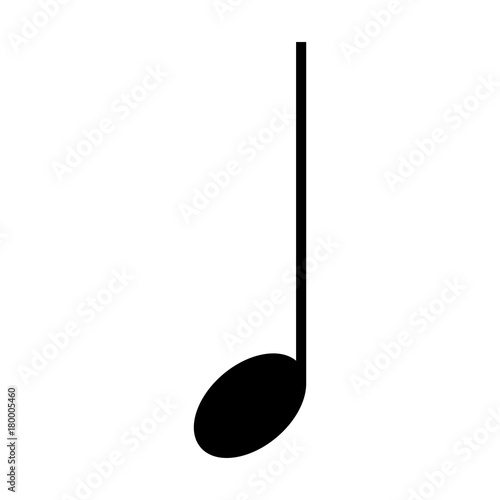 Isolated musical note, Quarter note, Vector illustration