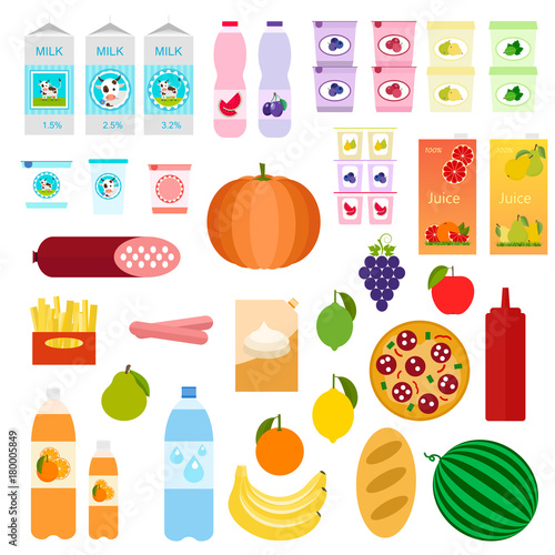 Food set of vector icons.