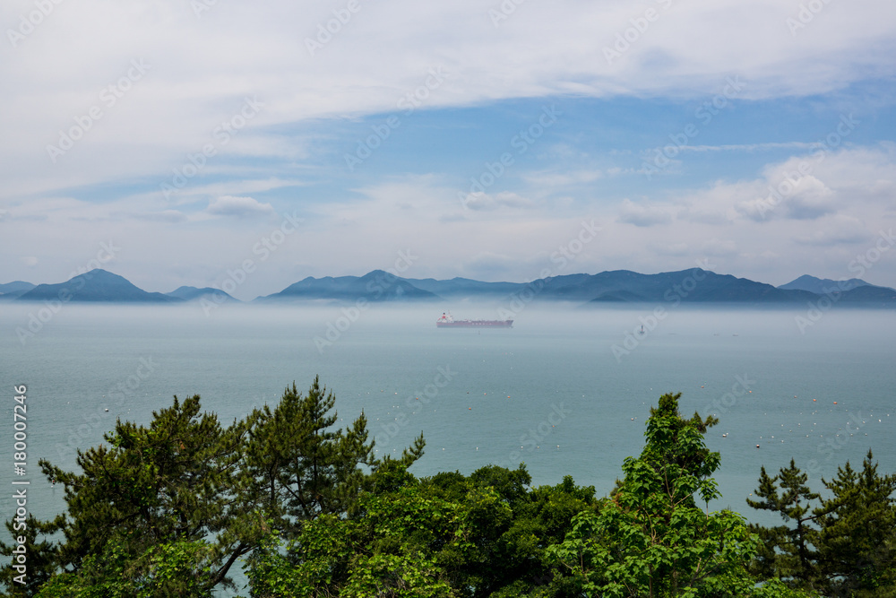 Beautiful ocean view of Gumi-dong beach in Namhae-gun, Gyeongsangnam-do