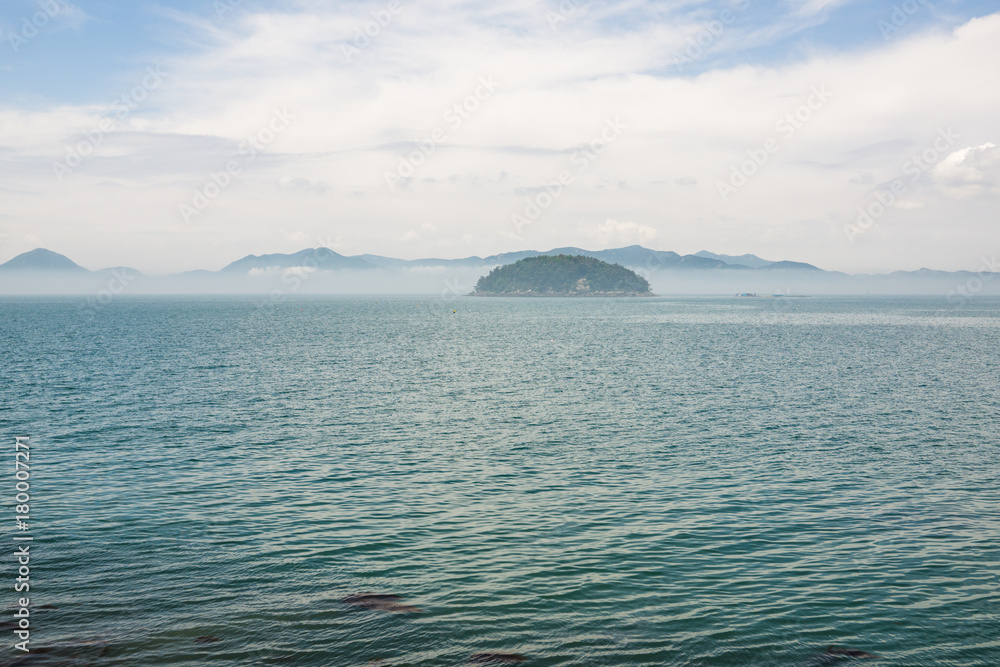 Beautiful ocean view of Gumi-dong beach in Namhae-gun, Gyeongsangnam-do