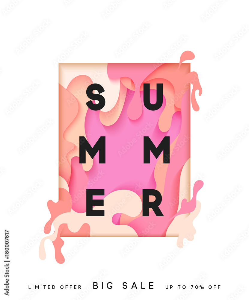Bright summer background in the style of paper vague paint Bright summer background in the style of paper vague paint