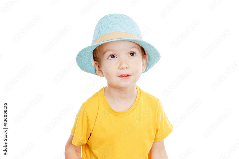 Dancing boy in the hat isolated on white Dancing boy in the hat isolated on white