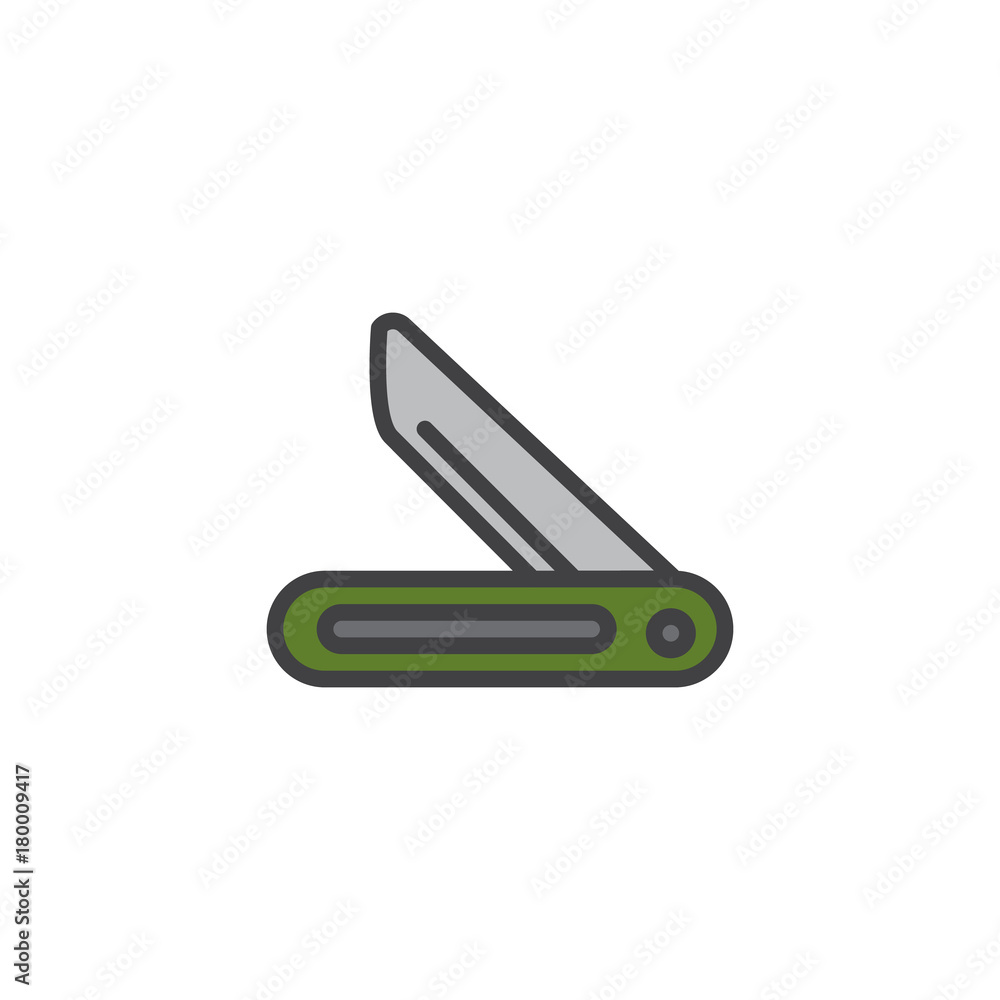 Jackknife filled outline icon, line vector sign, linear colorful pictogram isolated on white. Penknife symbol, logo illustration. Pixel perfect vector graphics Jackknife filled outline icon, line vector sign, linear colorful pictogram isolated on white. Penknife symbol, logo illustration. Pixel perfect vector graphics