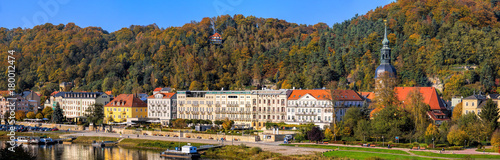 Panorama vom Elbufer in Bad Schandau photo