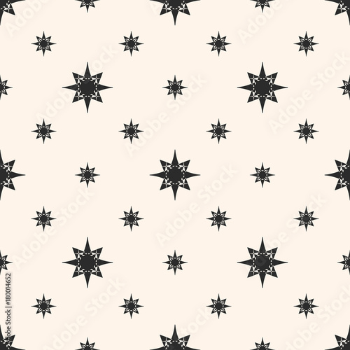 Vector ornament geometric seamless pattern with stars  small starry shapes. Space pattern.