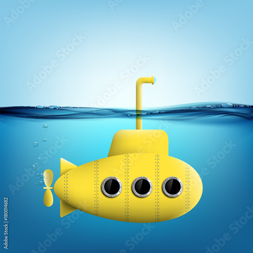 submarine with periscope underwater photo