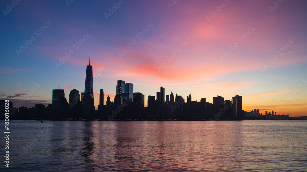 New York at sunrise from Jersey City