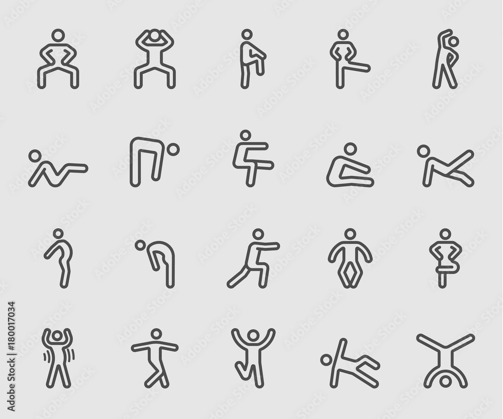 Exercise and Health 2 line icon Exercise and Health 2 line icon