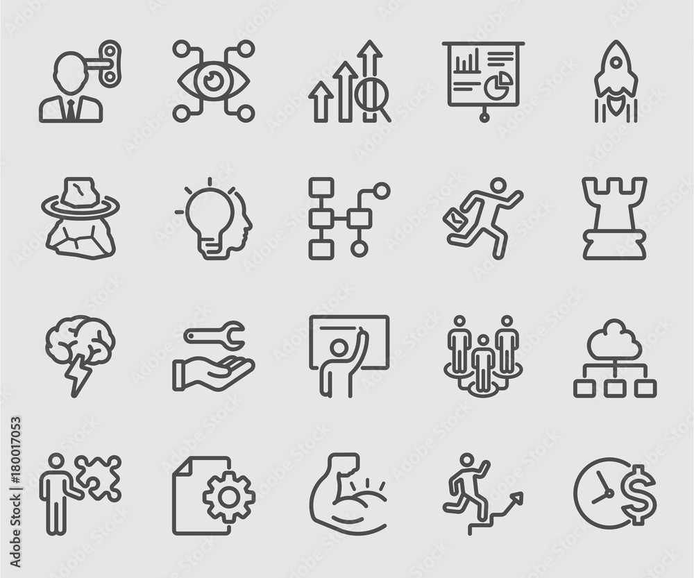 Business process and Control line icon Business process and Control line icon