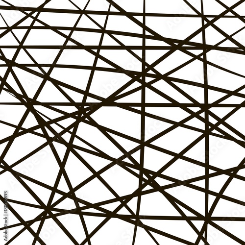 intersecting lines stripes, random grid, thickets of branches, vector Modern stylish pattern mesh. Repeating abstract background
