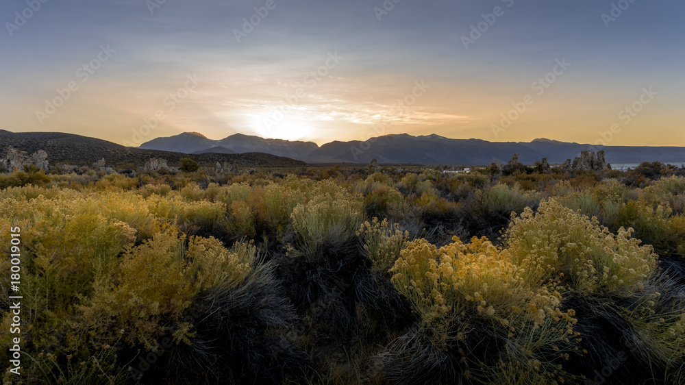 Mono Lake Sunset over the desert 