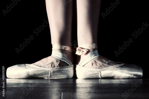 Feet of dancing ballerina