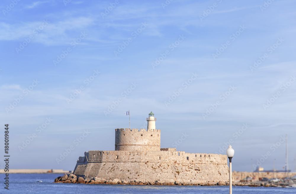 Fort of St. Nicholas Rhodes at Rhodes city on Greek island