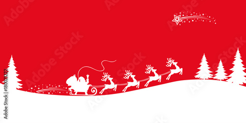 Santa Claus flyin on Christmas sleigh – vector