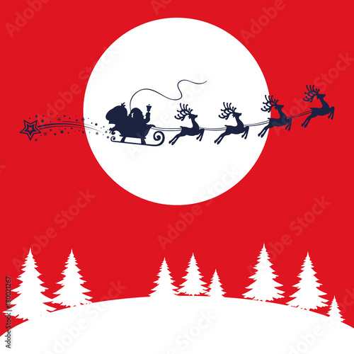 Santa Claus flyin on Christmas sleigh – for stock