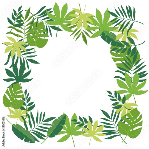 Frame with tropical leaves