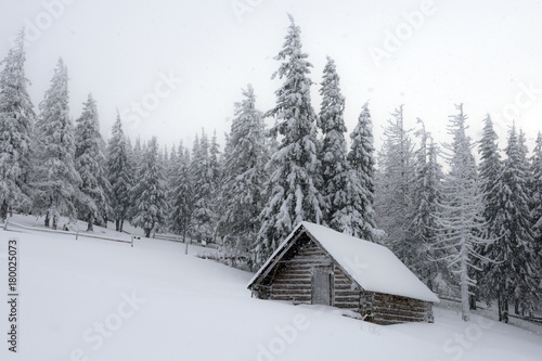 Fantastic landscape with snowy house © Ivan Kmit