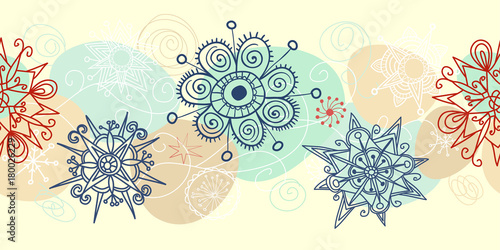 Drawn winter seamless background, Christmas banner