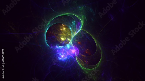 3D rendering abstract fractal light background