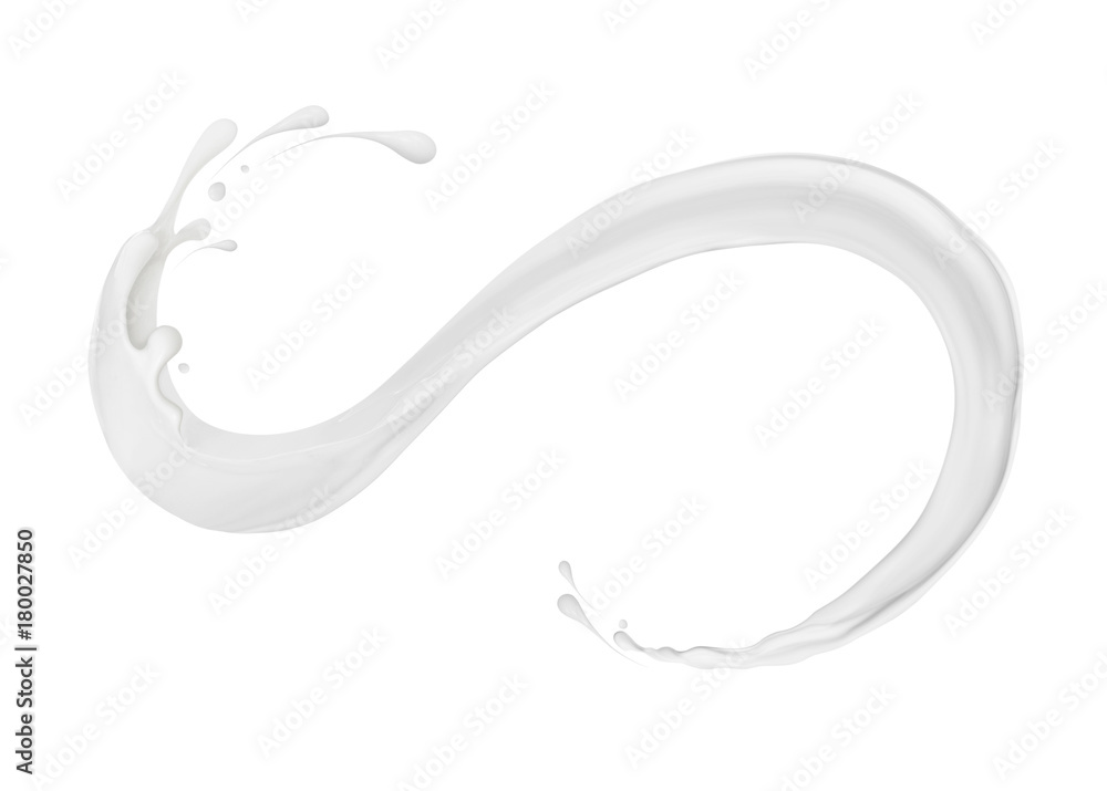Refined splash of cosmetic cream on a white background Refined splash of cosmetic cream on a white background