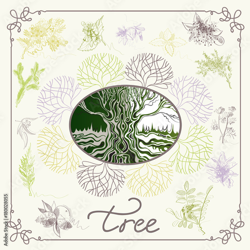 Graphical illustration with floral topic_set 1