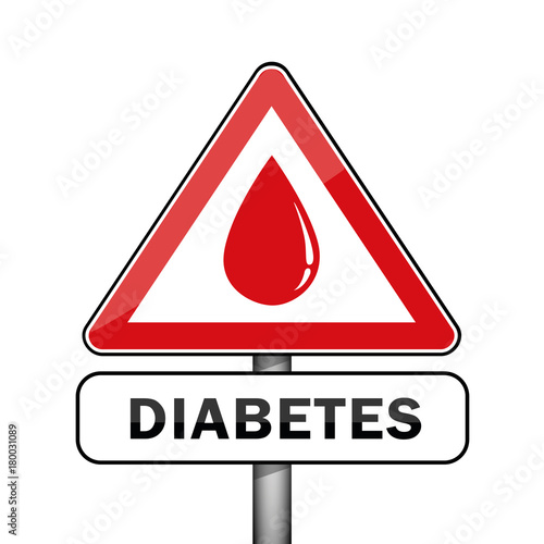 diabetes warnschild bluttropfen