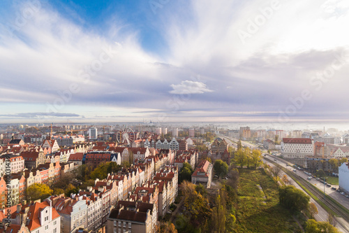 Old town of Gdansk, top view