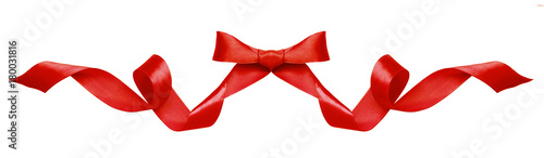 Red silk ribbon bow