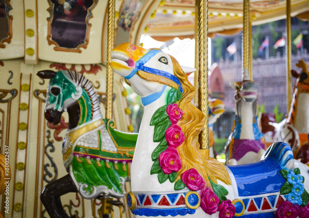 Vintage carousel horse background