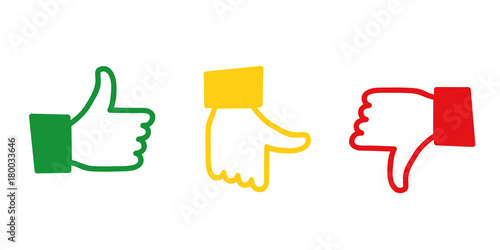 bewertung feedback drei daumen