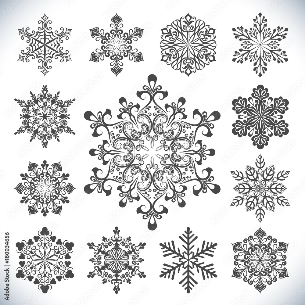 Snowflakes shapes set Snowflakes shapes set