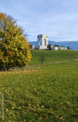 Asiago. Military memorial monument in memory of soldiers died during World War I, Italy