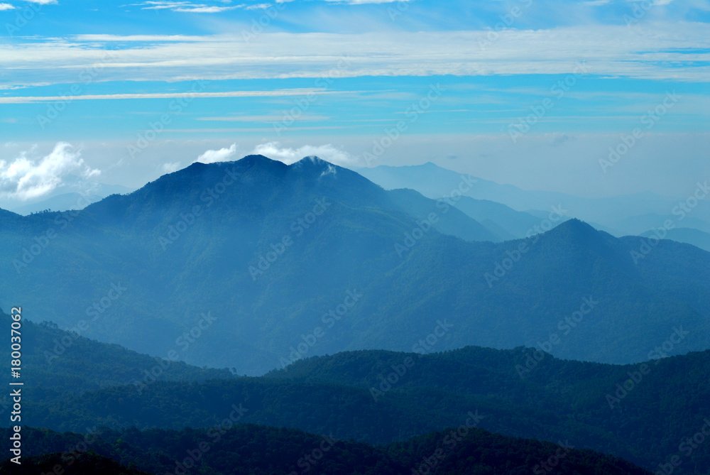 Mountains view at Doi Intanon national park, Chiangmai, Thailand