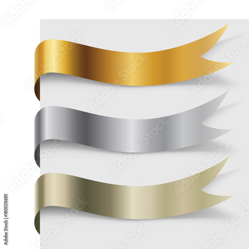 Blank metal wavy banners set