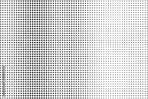 Black and white dotted halftone vector background. Regular halftone pattern.