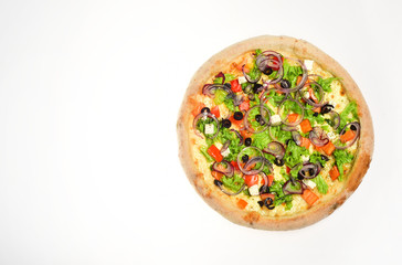 Fototapete Pizzeria Griechische Pizza mit schwarzen Oliven  © be free