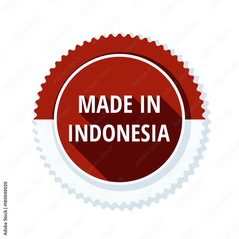 Made in Indonesia label illustration Made in Indonesia label illustration