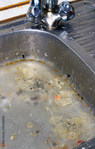 a clogged kitchen sink