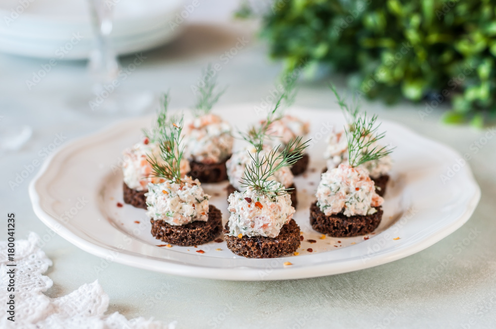 Salmon and Cheese Pate on Rye Bread Salmon and Cheese Pate on Rye Bread