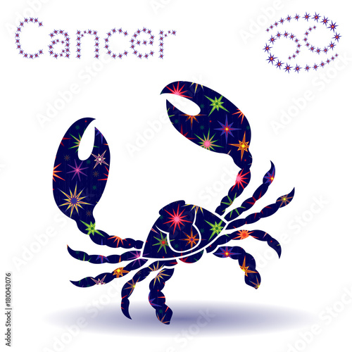 Zodiac sign Cancer stencil