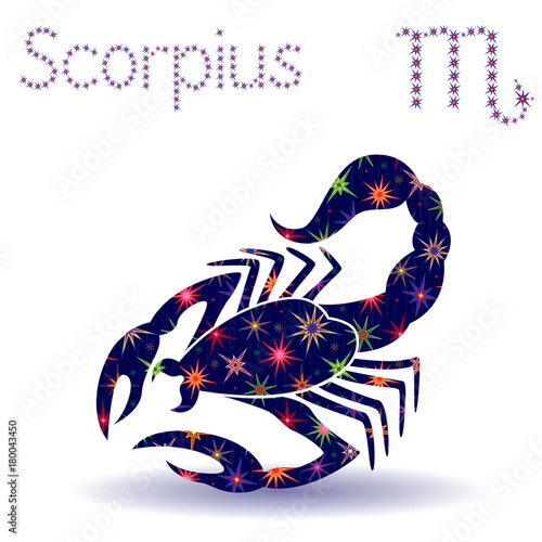 Zodiac sign Scorpius stencil