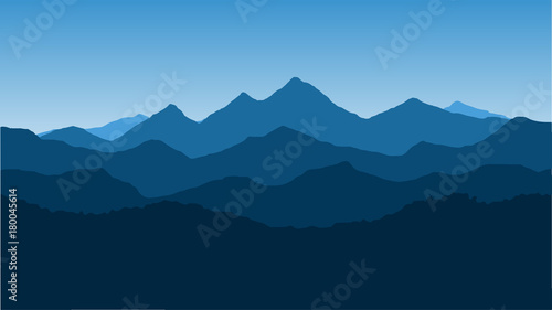 Vector wallpaper with a landscape, a mountain range photo