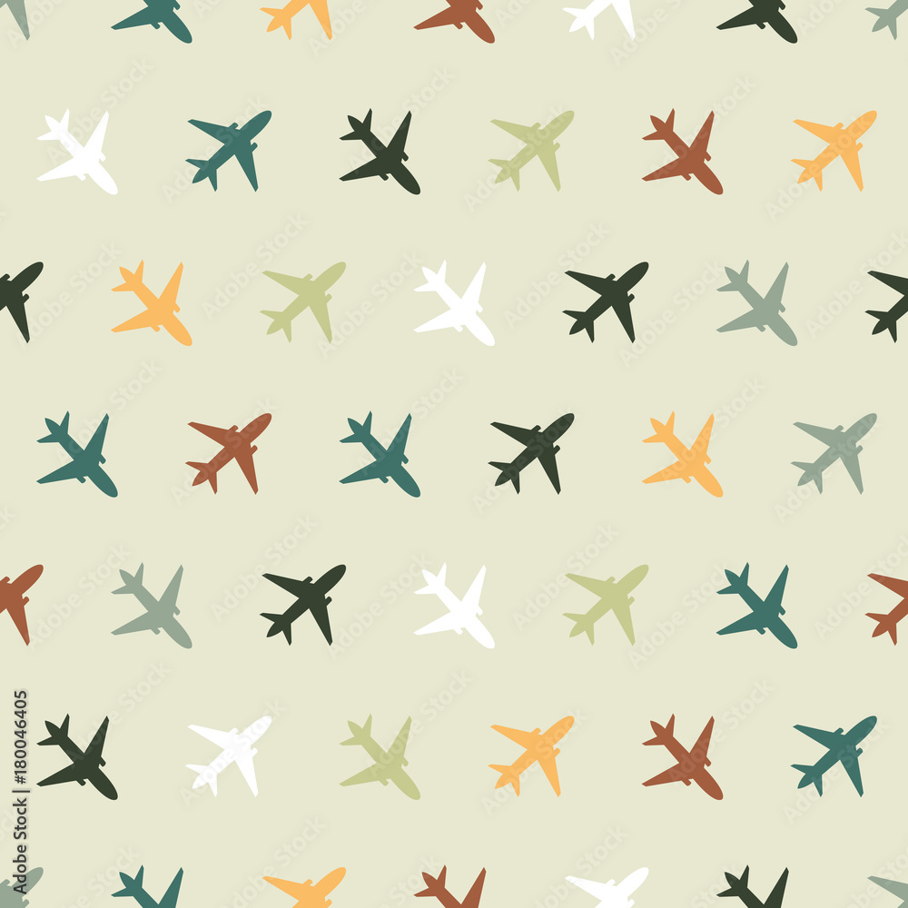 Fototapeta premium Vector seamless pattern with color planes for kids