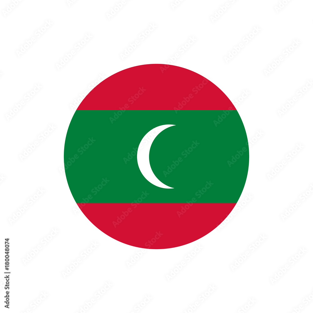 Fototapeta premium Maldives flag, official colors and proportion correctly.