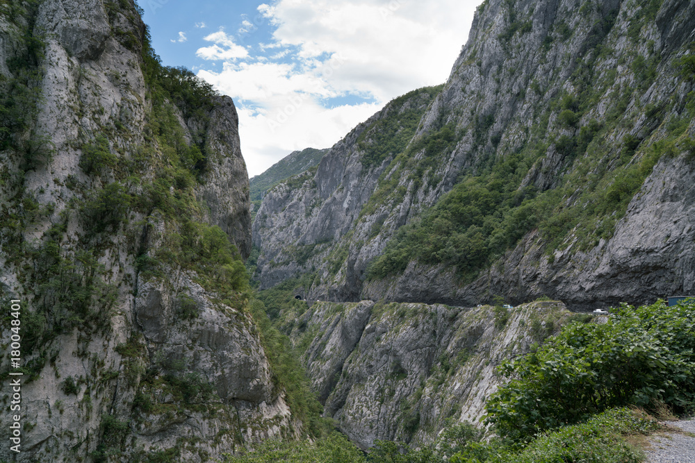 road section in the canyon of the river Moraca