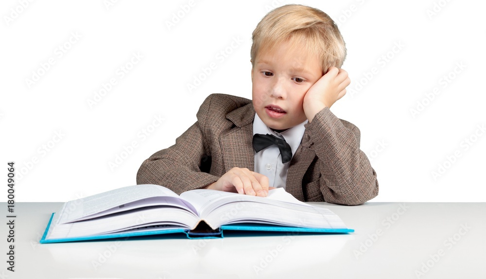 Closeup of a Bored Young Student with Book Closeup of a Bored Young Student with Book