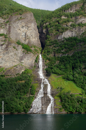 Views of the Geirangerfjord and Geiranger valley one of the most popular fjords in Norway