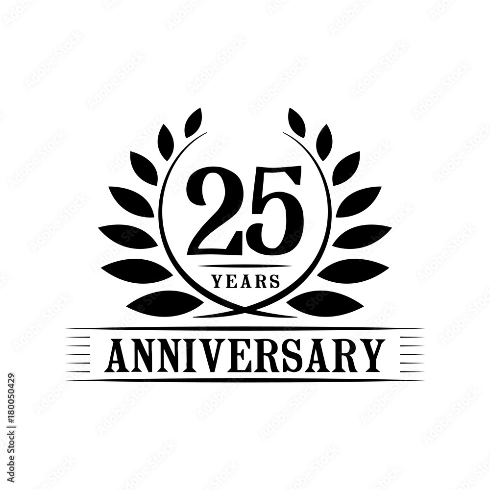 25 years anniversary logo template. 